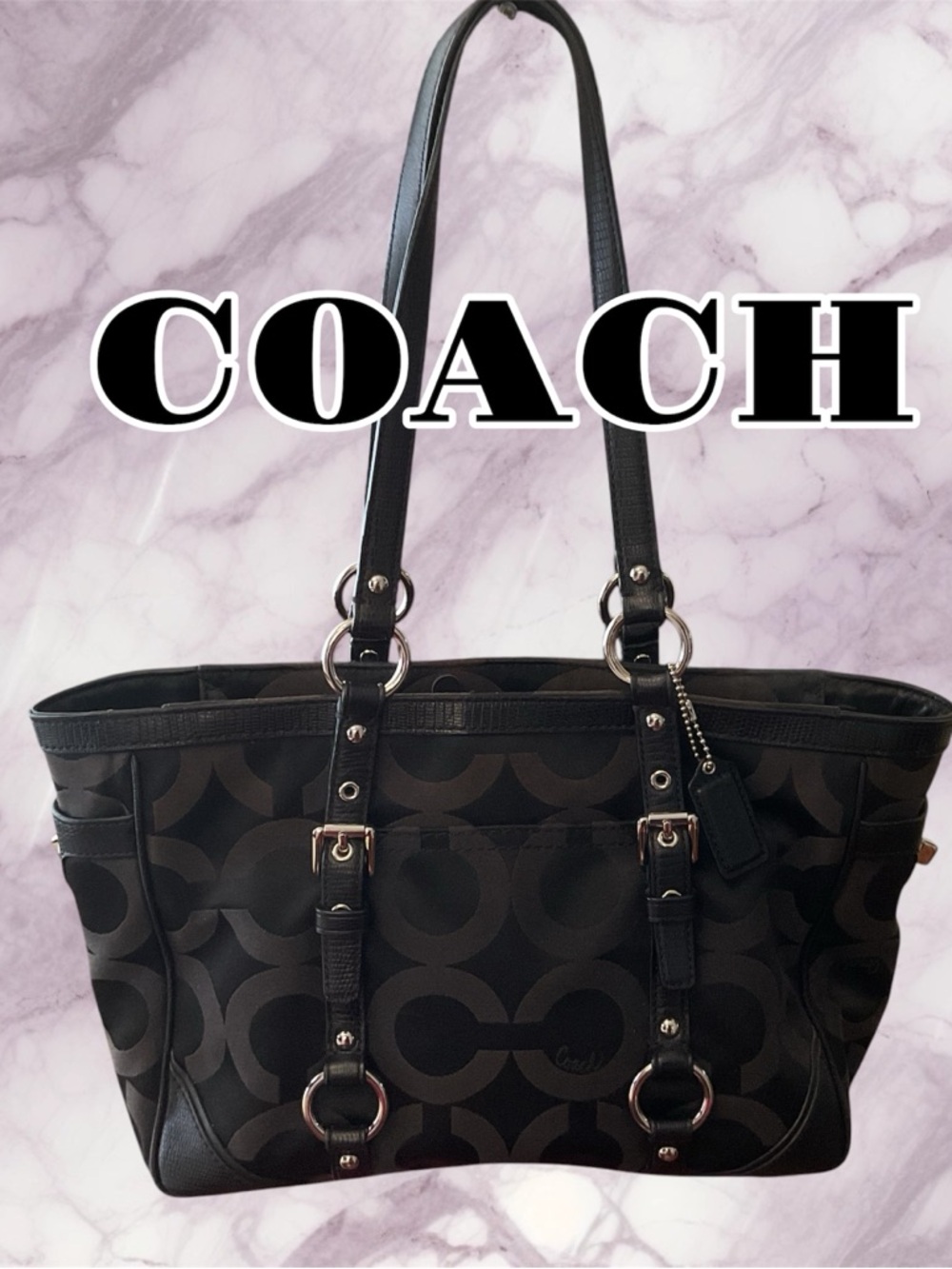 Coach Signature Print Shoulder Bag